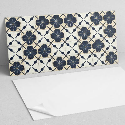 Rectangular bathroom wall panel Floral motif on a plain background