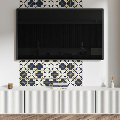 Rectangular bathroom wall panel Floral motif on a plain background