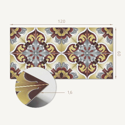Rectangular decorative wall panel Floral decorative motif