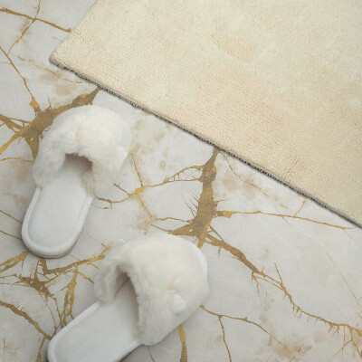 Rectangular bathroom wall panel Marble motif with subtle veins