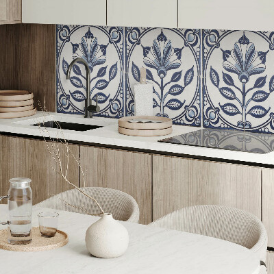 Rectangular bathroom wall panel Floral motif on the tile