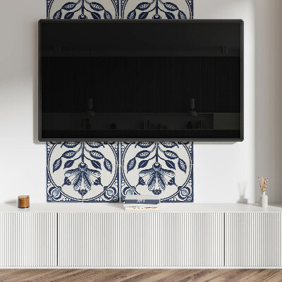 Rectangular bathroom wall panel Floral motif on the tile