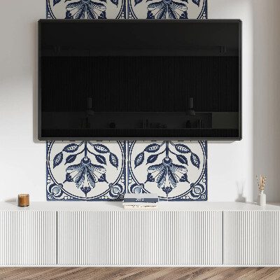 Rectangular bathroom wall panel Floral motif on the tile