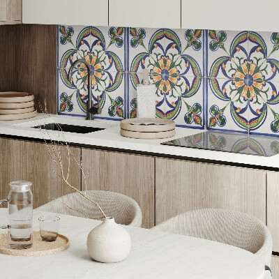 Rectangular wall panel Floral motif on the tile