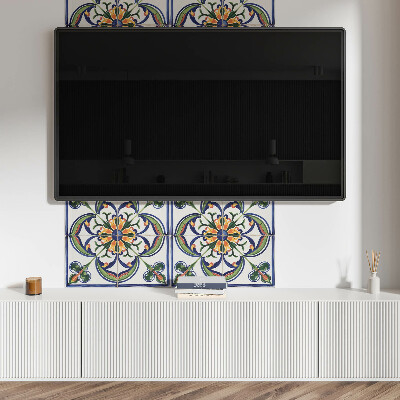 Rectangular wall panel Floral motif on the tile