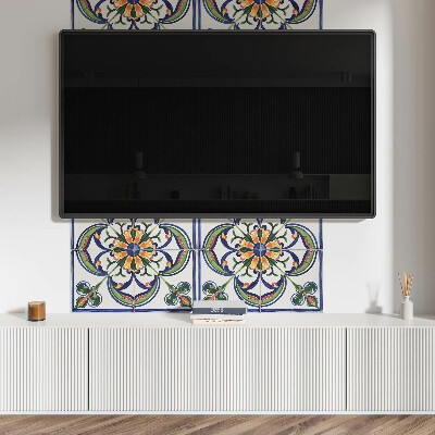 Rectangular wall panel Floral motif on the tile