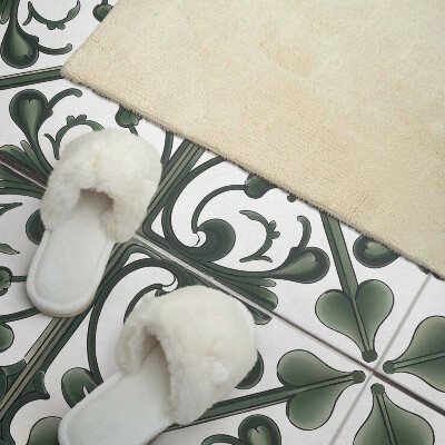Rectangular bathroom wall panel Plant ornaments in a beautiful combination