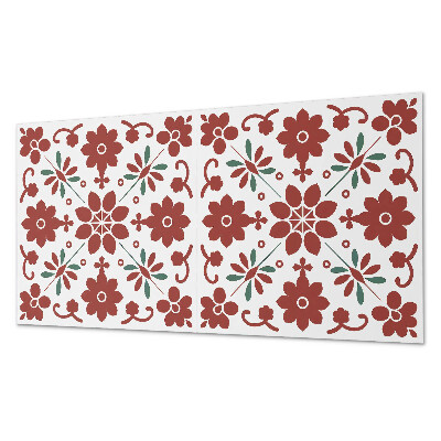 Rectangular wall panel Floral motif with leaves