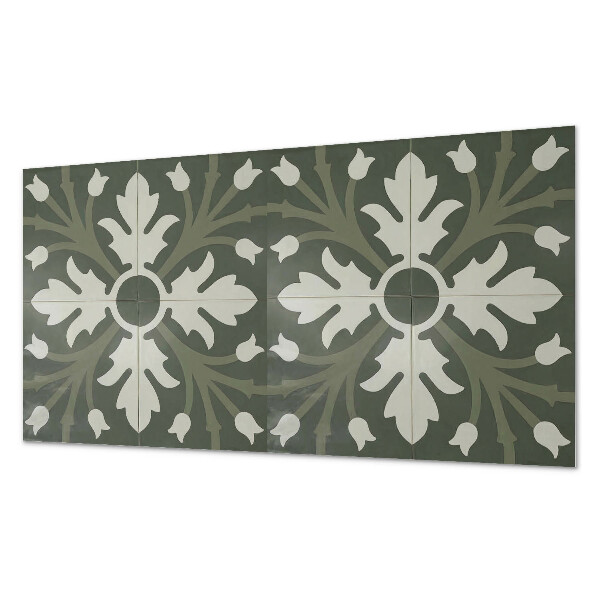 Rectangular bathroom wall panel Plant motif on the tiles
