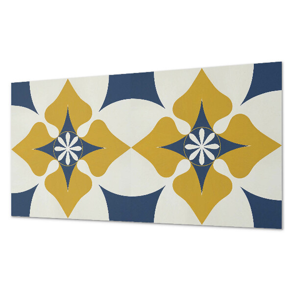 Rectangular wall panel A floral motif with a harmonized form