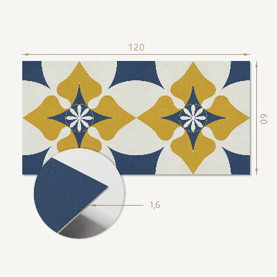 Rectangular wall panel A floral motif with a harmonized form