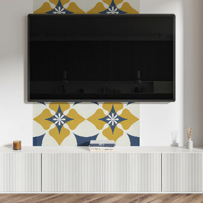 Rectangular wall panel A floral motif with a harmonized form