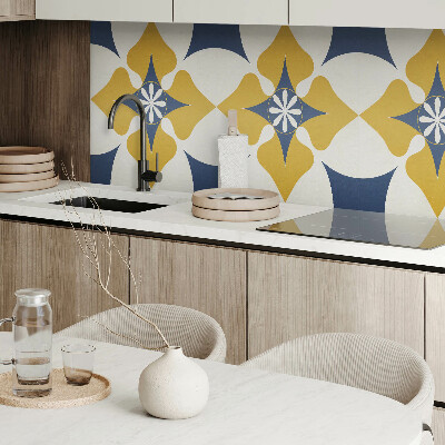 Rectangular wall panel A floral motif with a harmonized form