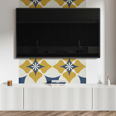Rectangular wall panel A floral motif with a harmonized form