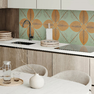 Rectangular wall panel Symmetrical leafy motifs