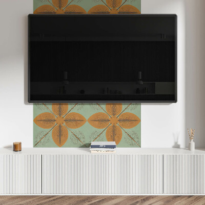 Rectangular wall panel Symmetrical leafy motifs