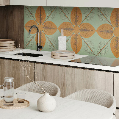 Rectangular wall panel Symmetrical leafy motifs