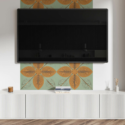 Rectangular wall panel Symmetrical leafy motifs