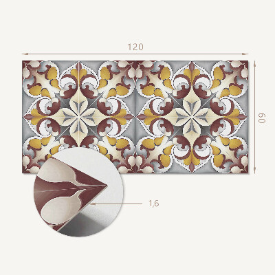 Rectangular decorative wall panel Floral mosaic in an artistic style