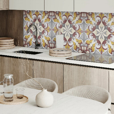 Rectangular decorative wall panel Floral mosaic in an artistic style