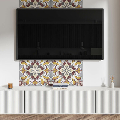 Rectangular decorative wall panel Floral mosaic in an artistic style