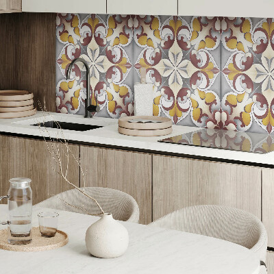 Rectangular decorative wall panel Floral mosaic in an artistic style