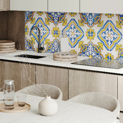 Rectangular decorative wall panel Floral mosaic in an artistic style