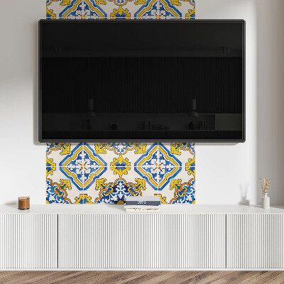 Rectangular decorative wall panel Floral mosaic in an artistic style