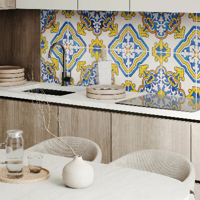 Rectangular decorative wall panel Floral mosaic in an artistic style