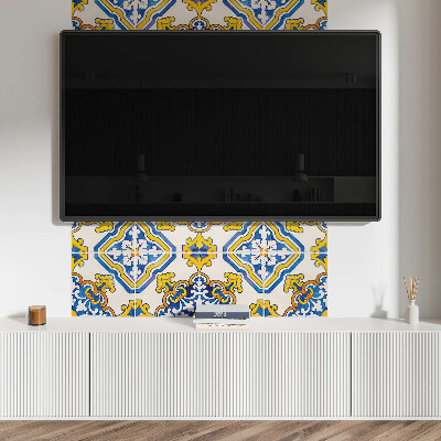 Rectangular decorative wall panel Floral mosaic in an artistic style