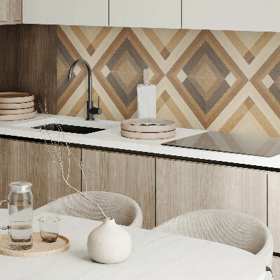 Rectangular wall panel Checkered geometric motif