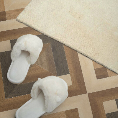 Rectangular wall panel Checkered geometric motif