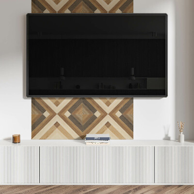 Rectangular wall panel Checkered geometric motif