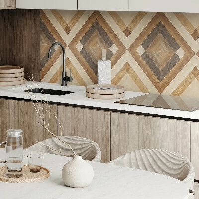Rectangular wall panel Checkered geometric motif