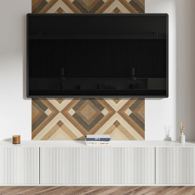 Rectangular wall panel Checkered geometric motif