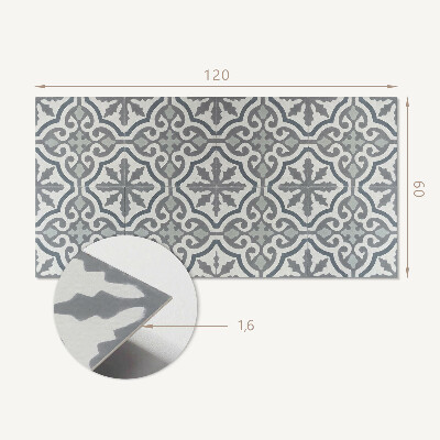 Rectangular bathroom wall panel Mosaic pattern with decorative details