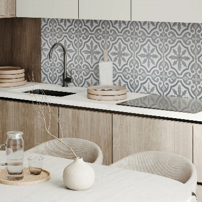 Rectangular bathroom wall panel Mosaic pattern with decorative details