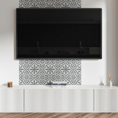 Rectangular bathroom wall panel Mosaic pattern with decorative details