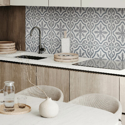 Rectangular bathroom wall panel Mosaic pattern with decorative details