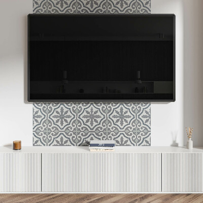 Rectangular bathroom wall panel Mosaic pattern with decorative details