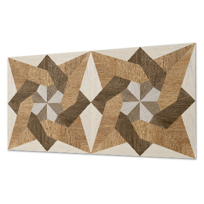 Rectangular bathroom wall panel Polygonal mosaic made of wood