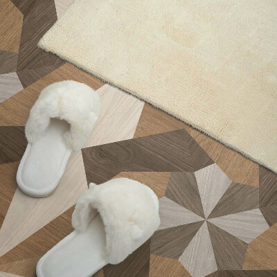 Rectangular bathroom wall panel Polygonal mosaic made of wood