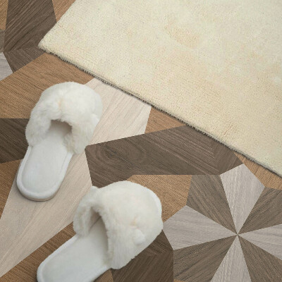 Rectangular bathroom wall panel Polygonal mosaic made of wood