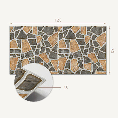 Rectangular decorative wall panel Mosaic of stone shapes