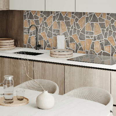 Rectangular decorative wall panel Mosaic of stone shapes