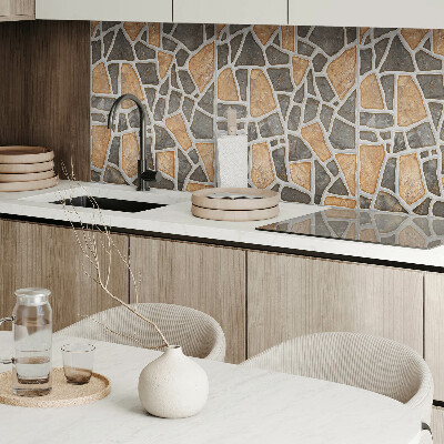 Rectangular decorative wall panel Mosaic of stone shapes