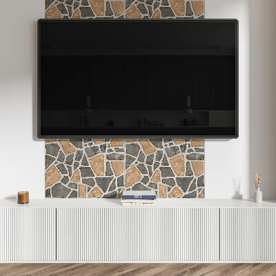 Rectangular decorative wall panel Mosaic of stone shapes