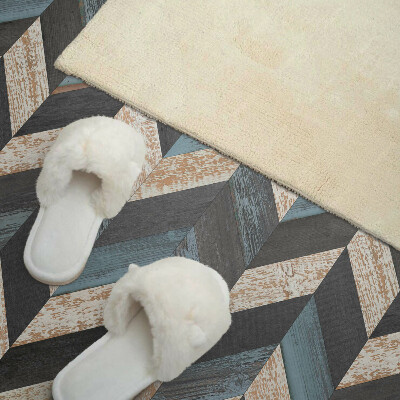 Rectangular wall panel Zigzag motif with a wooden accent