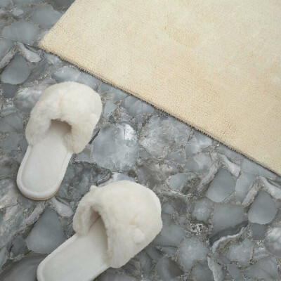 Rectangular bathroom wall panel Stone mosaic with vein patterns