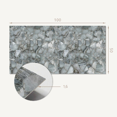 Rectangular bathroom wall panel Stone mosaic with vein patterns